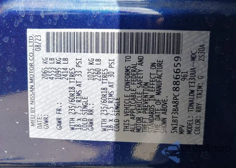 2023 Nissan Rogue Sv Fwd z USA, uszkodzony, nr VIN 5N1BT3BA8PC886659